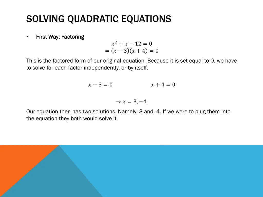 solving quadratic equations 1