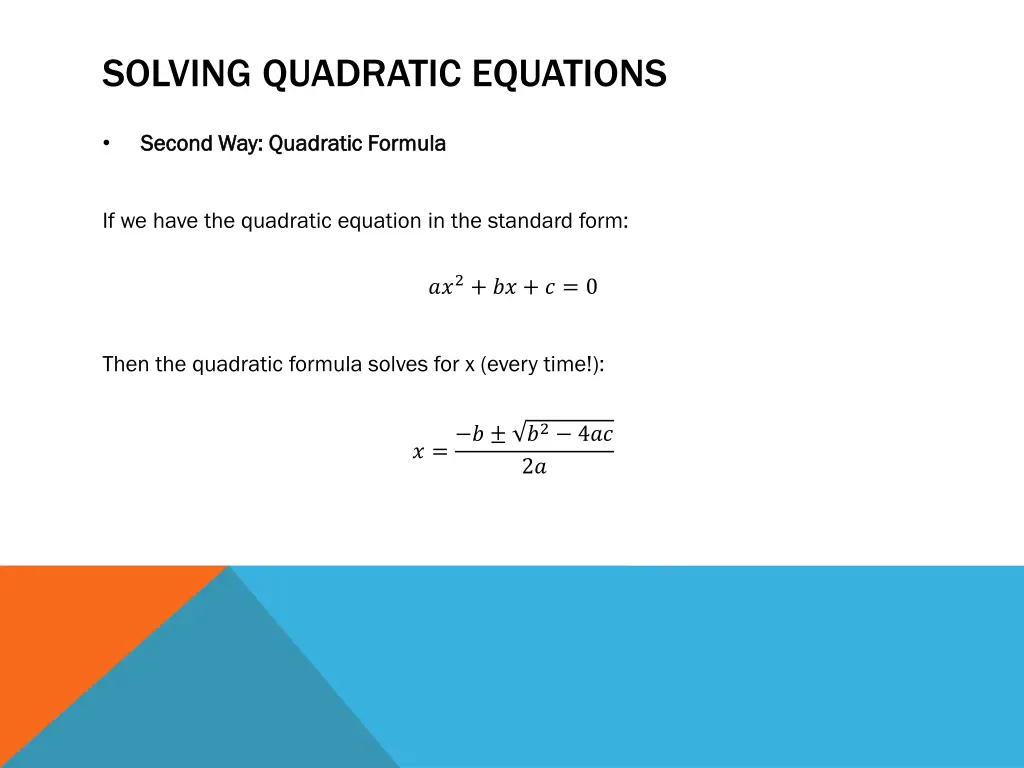 solving quadratic equations 2