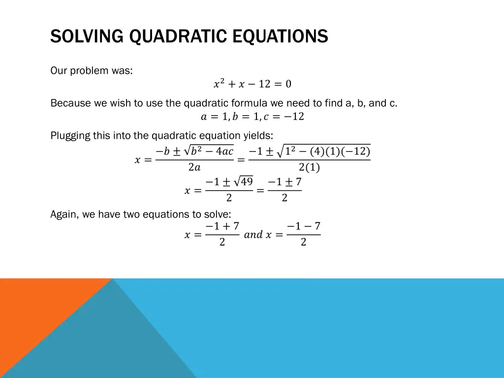 solving quadratic equations 3