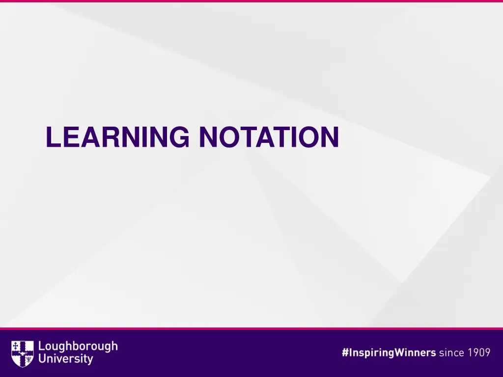 learning notation