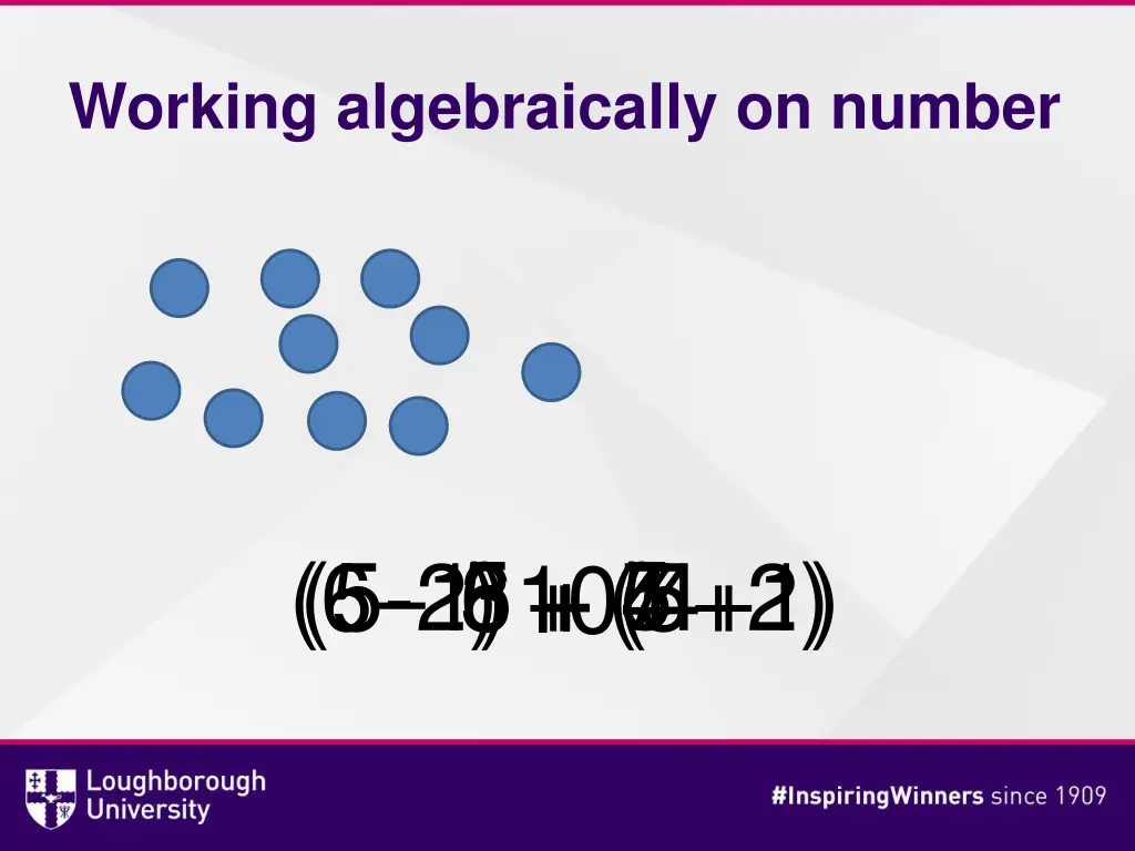 working algebraically on number 2