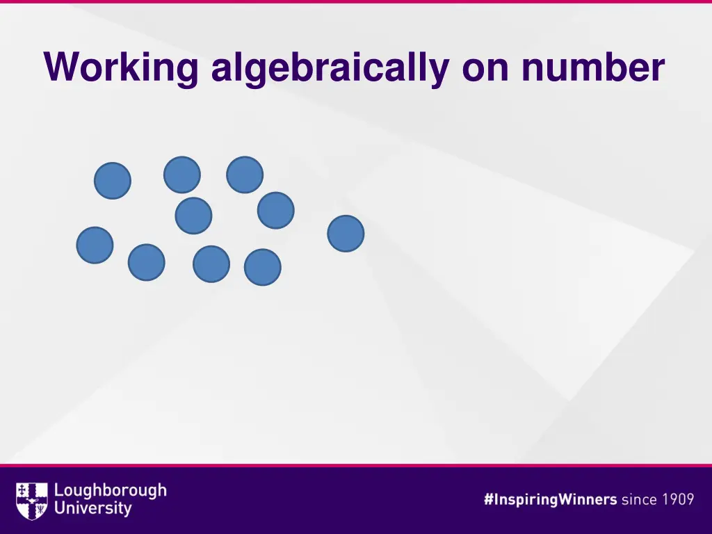 working algebraically on number