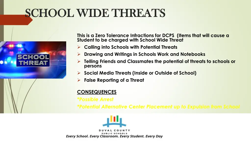 school wide threats school wide threats