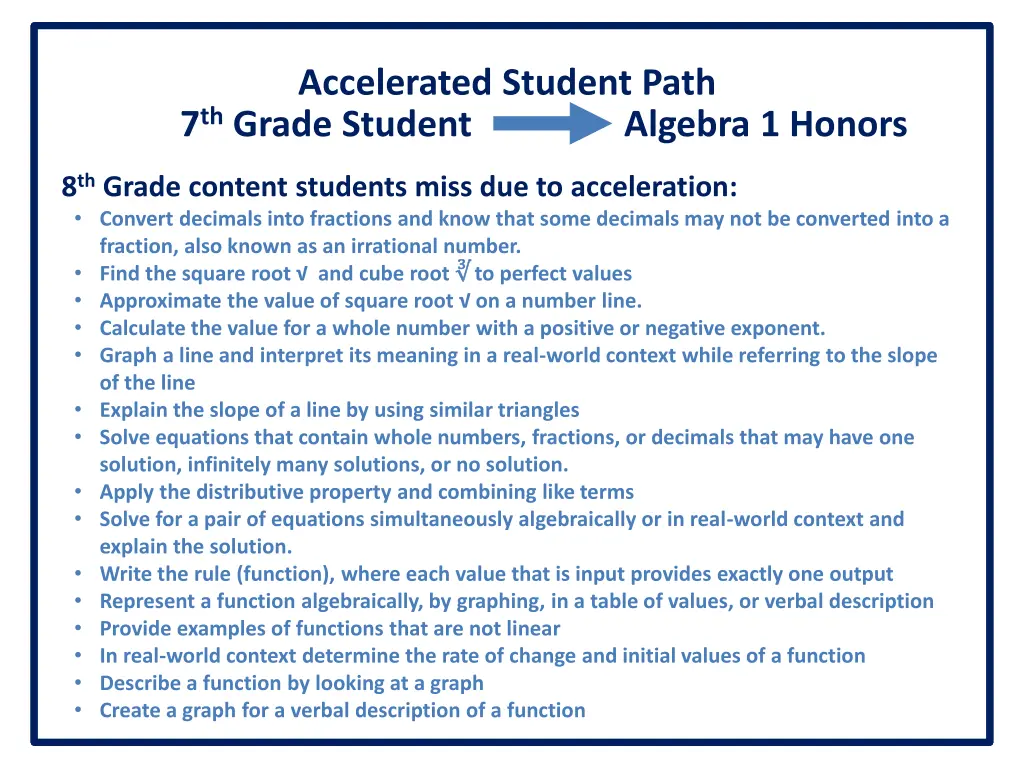 accelerated student path 7 th grade student 1