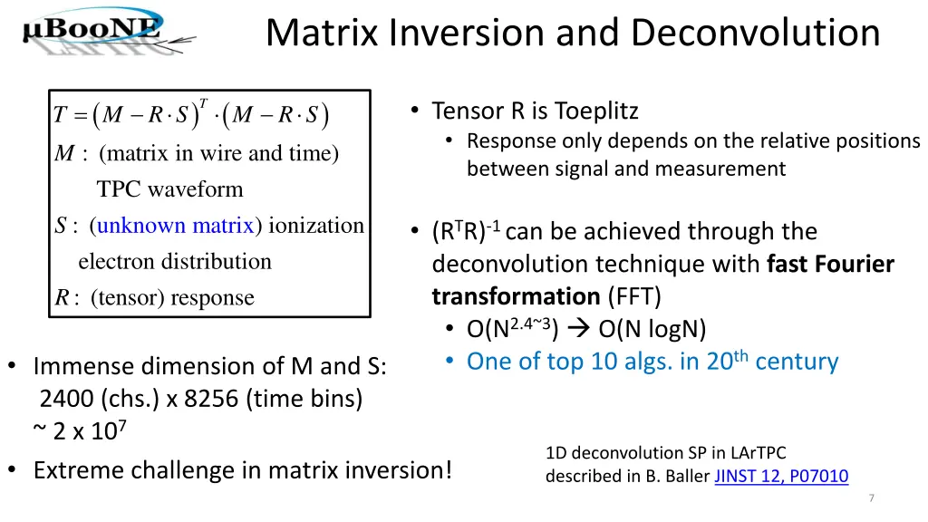 matrix inversion and deconvolution