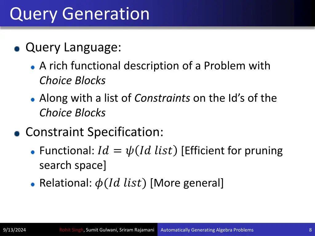 query generation