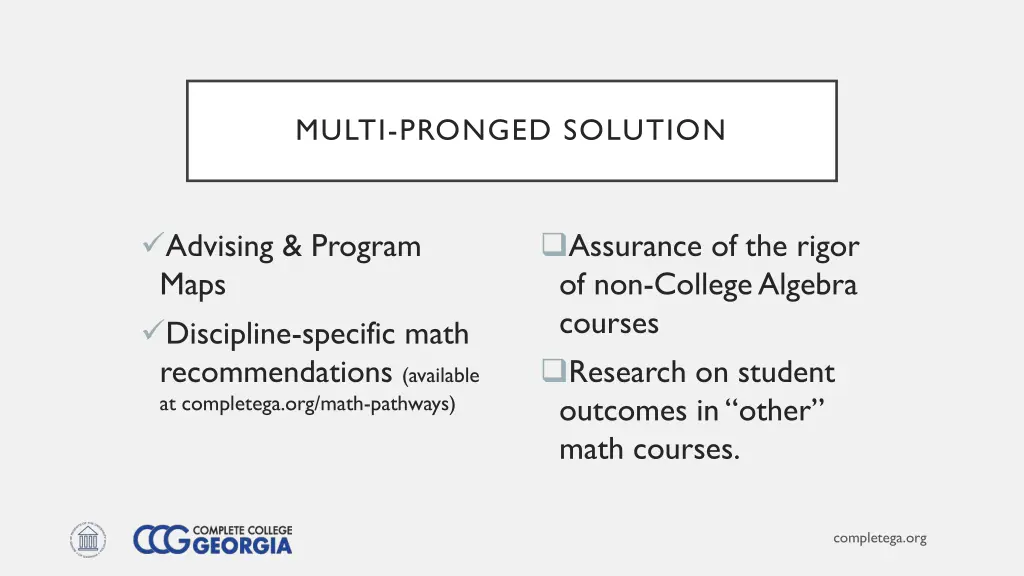 multi pronged solution