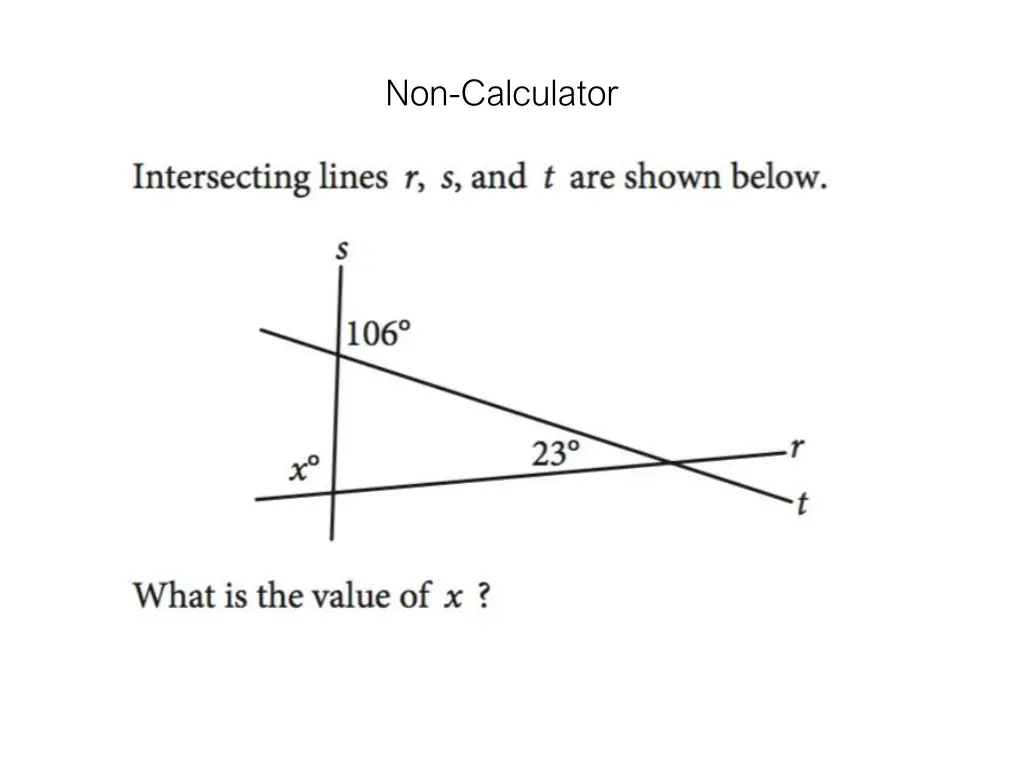 non calculator 1