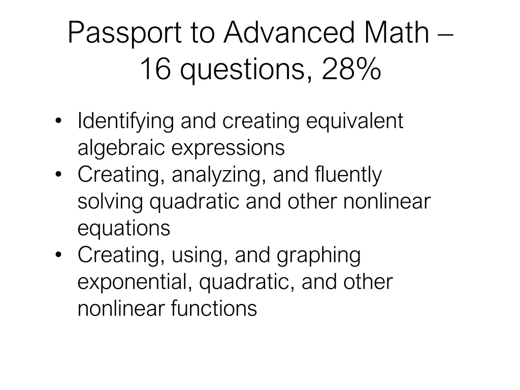 passport to advanced math 16 questions 28