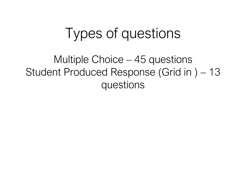 types of questions