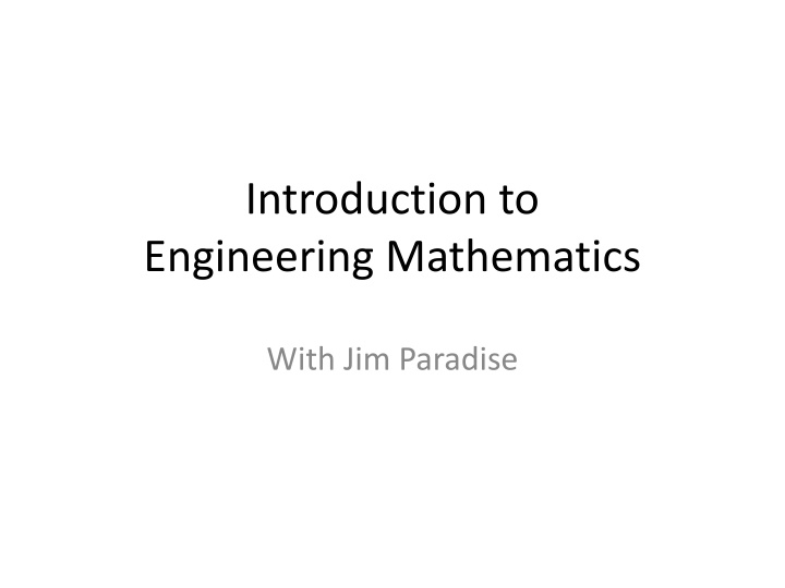 introduction to engineering mathematics