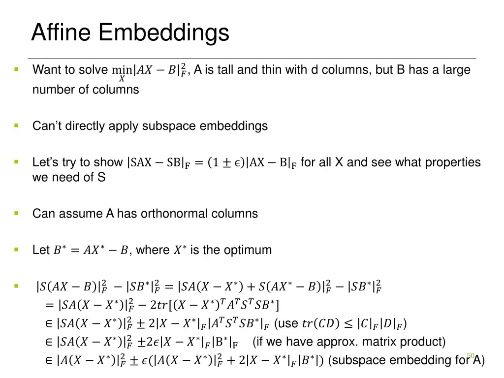 affine embeddings