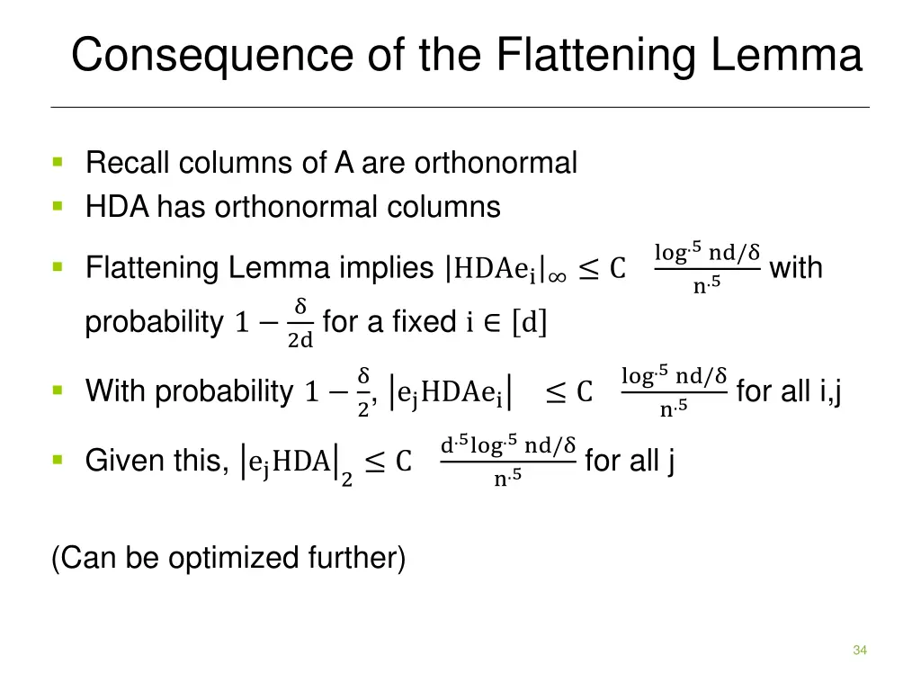 consequence of the flattening lemma