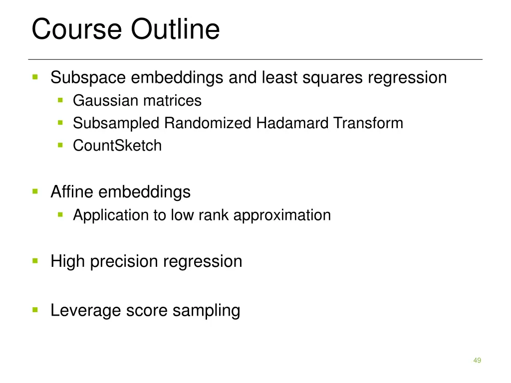 course outline