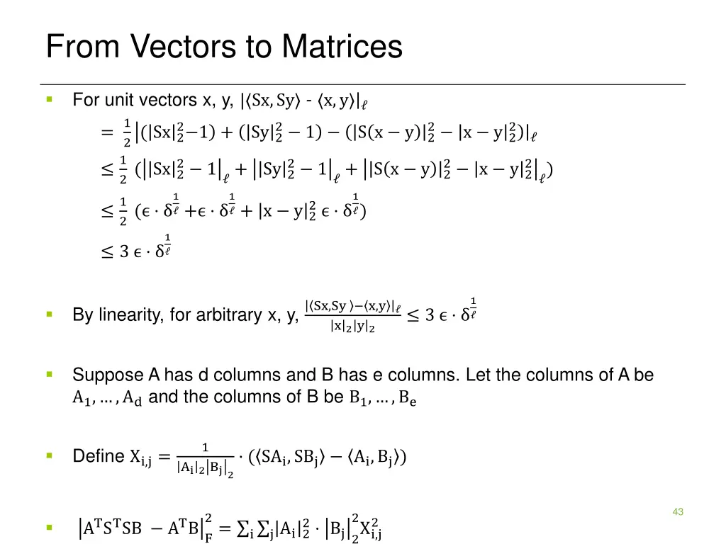 from vectors to matrices 1