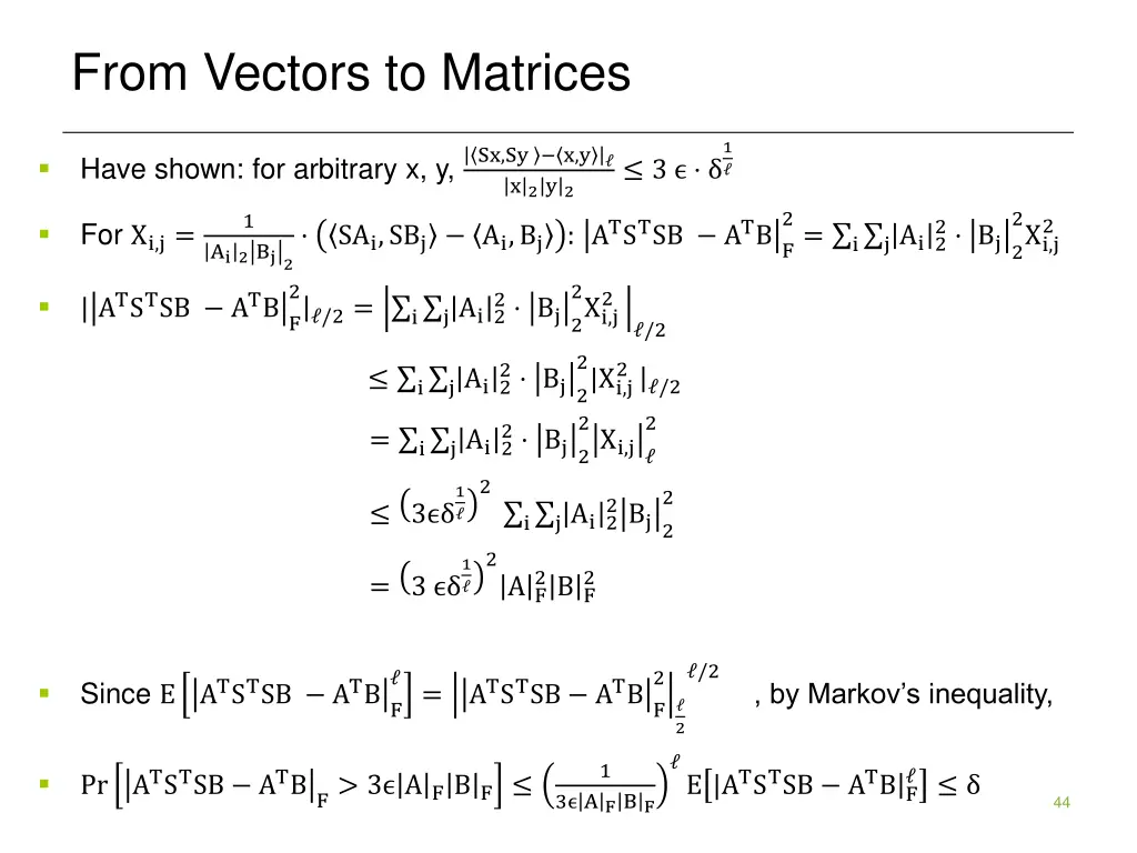 from vectors to matrices 2