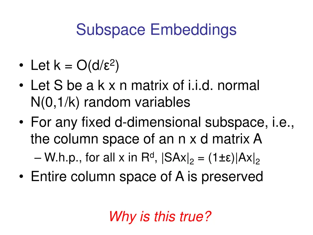 subspace embeddings