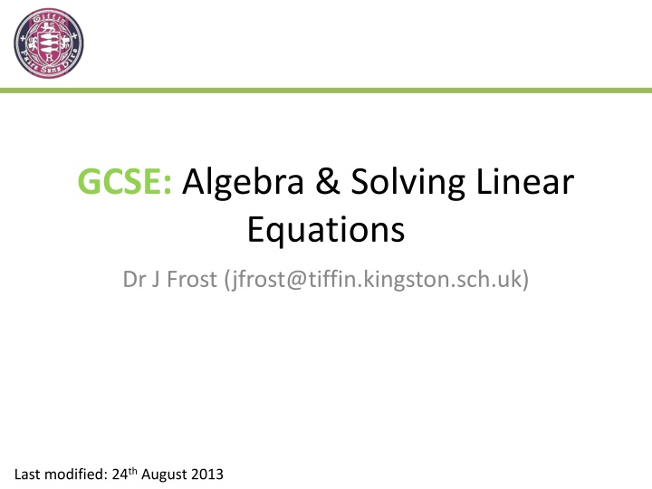 gcse algebra solving linear equations