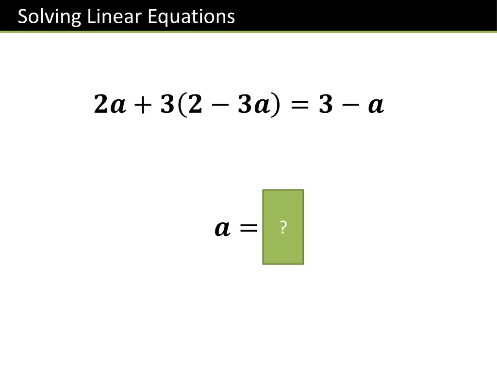 solving linear equations