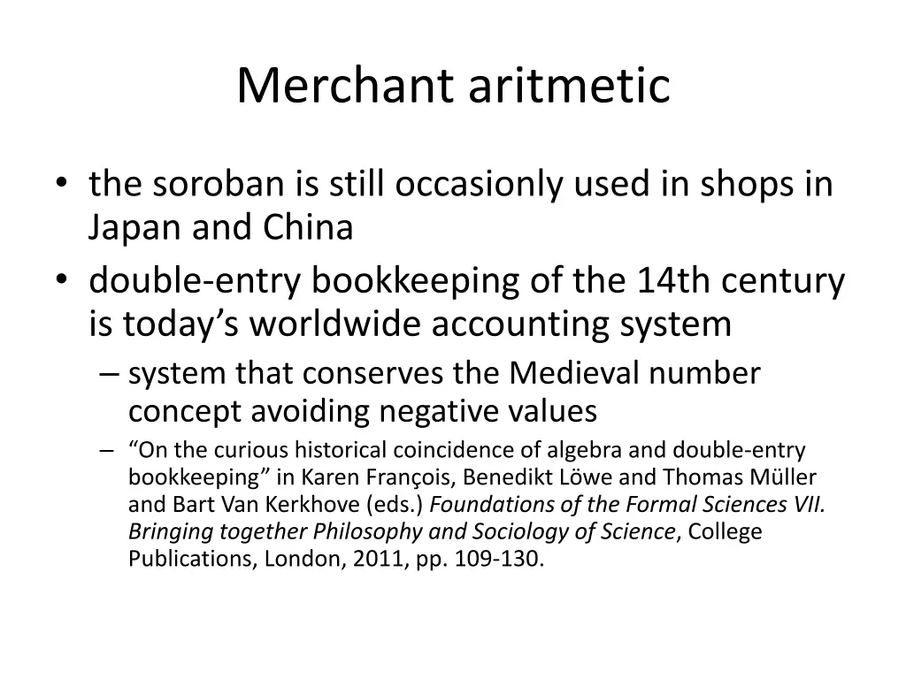 merchant aritmetic