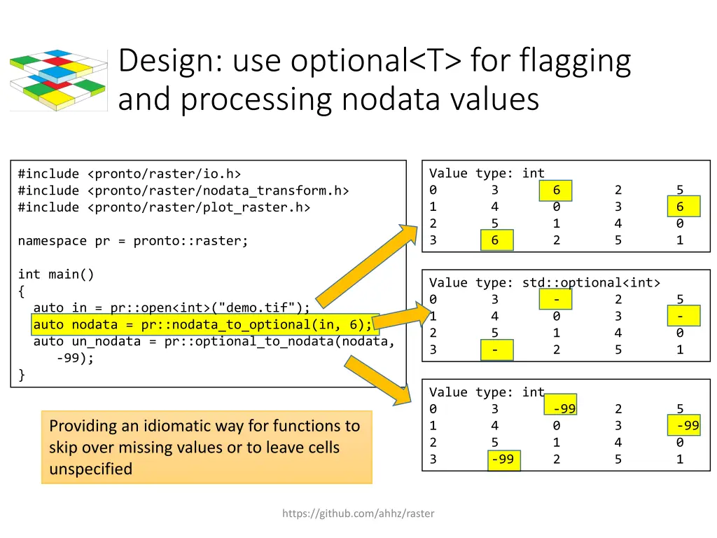 design use optional t for flagging and processing