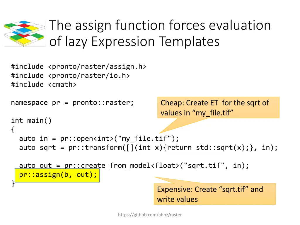 the assign function forces evaluation of lazy