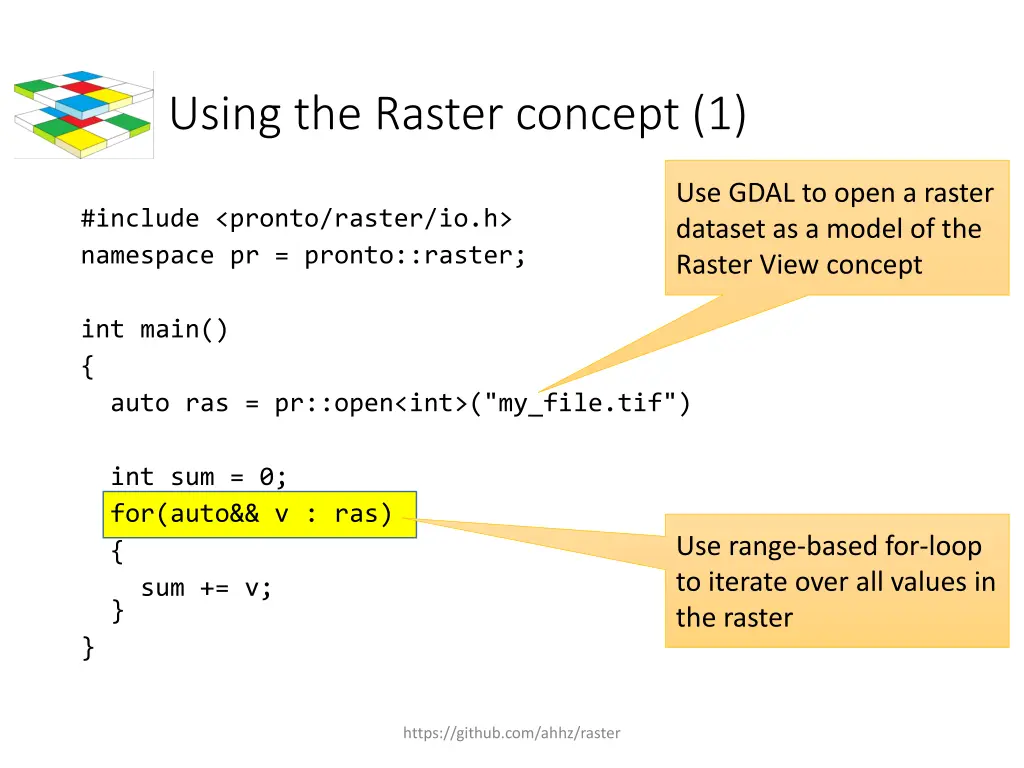 using the raster concept 1