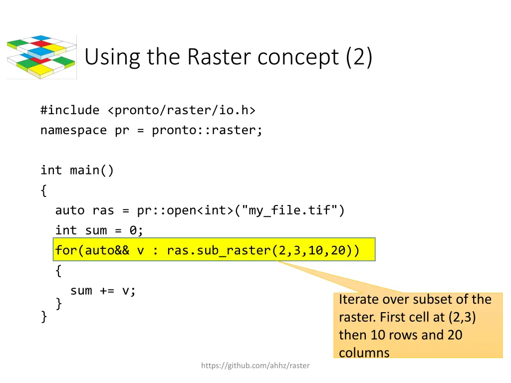 using the raster concept 2