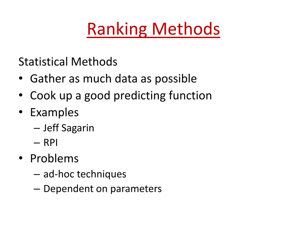 ranking methods