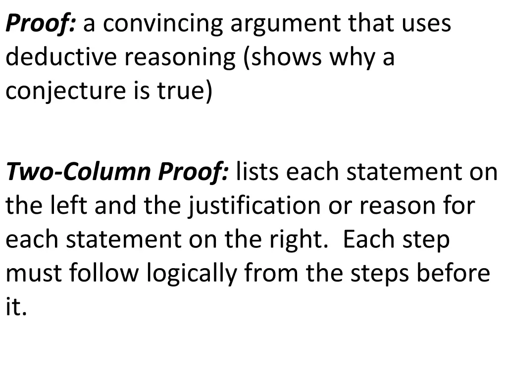 proof a convincing argument that uses deductive