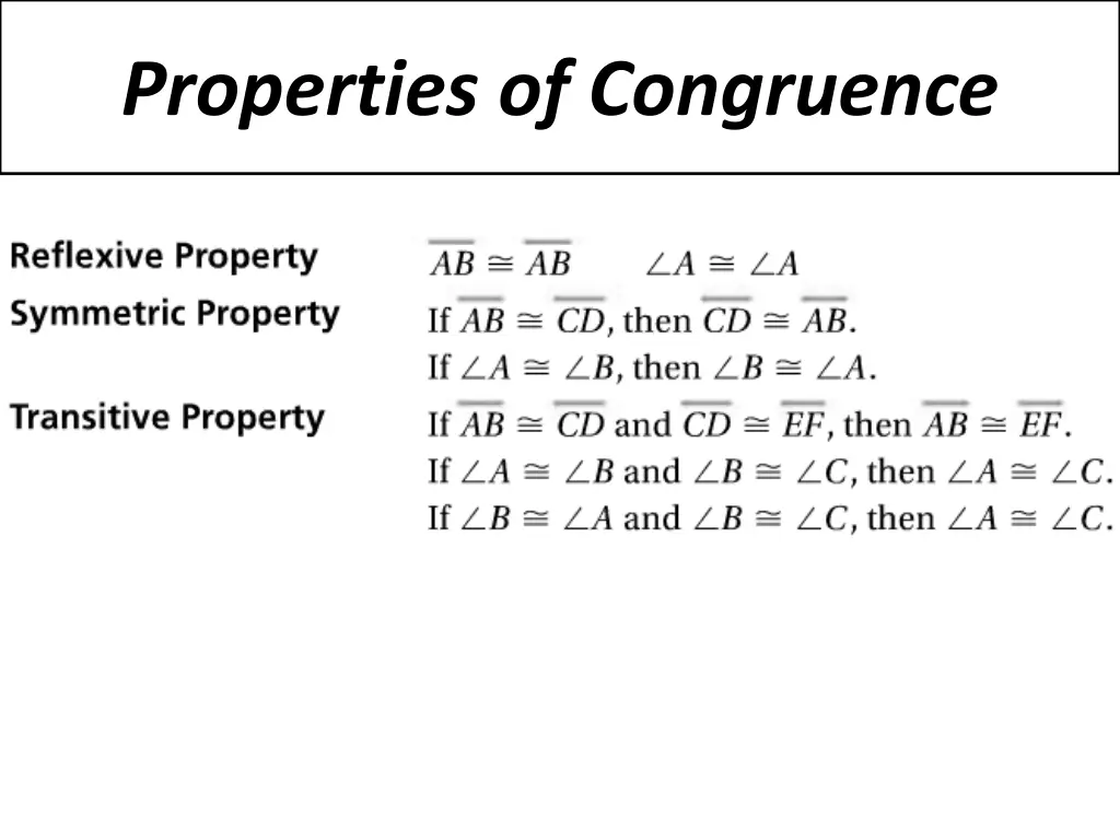 properties of congruence