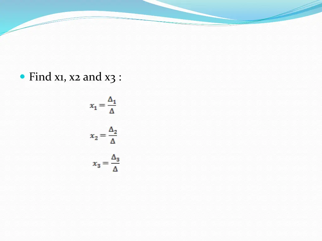 find x1 x2 and x3