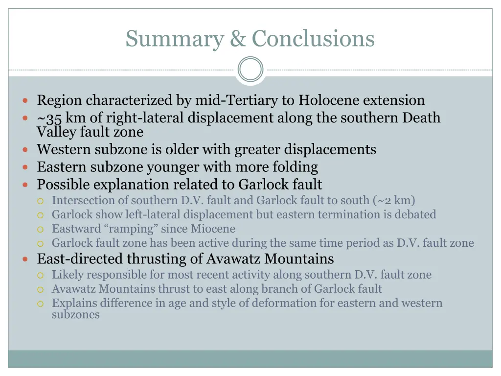 summary conclusions