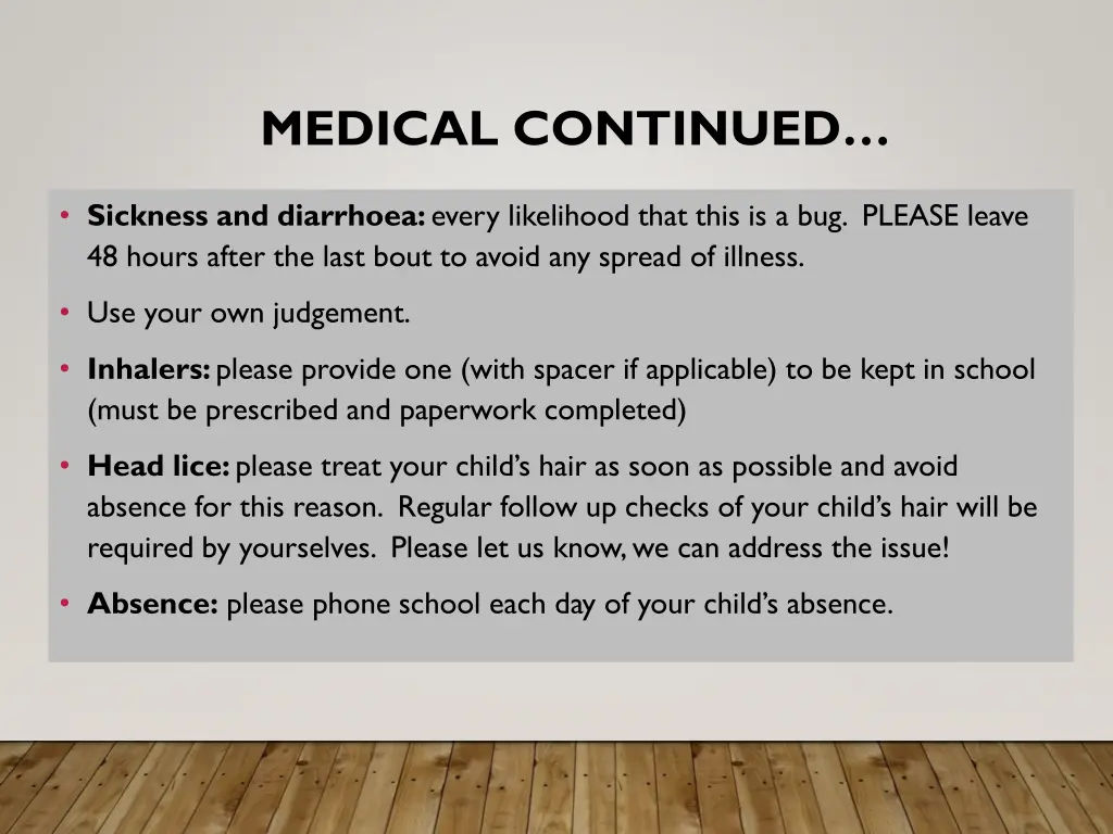 medical continued