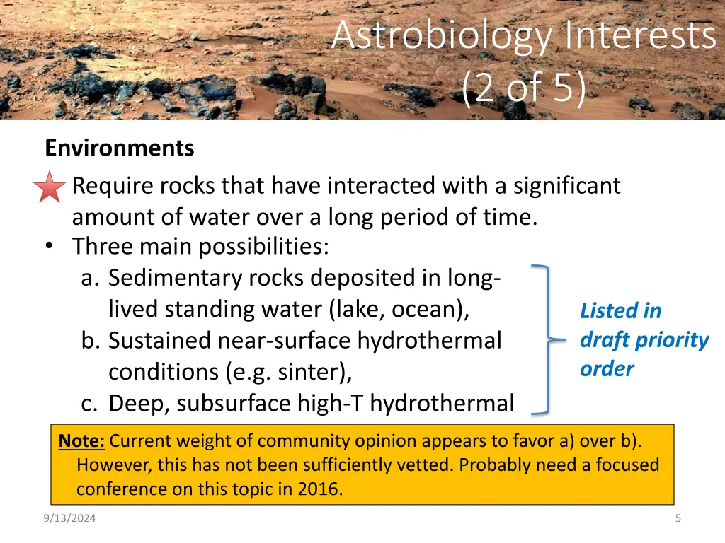 astrobiology interests 2 of 5