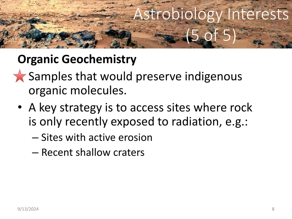 astrobiology interests 5 of 5