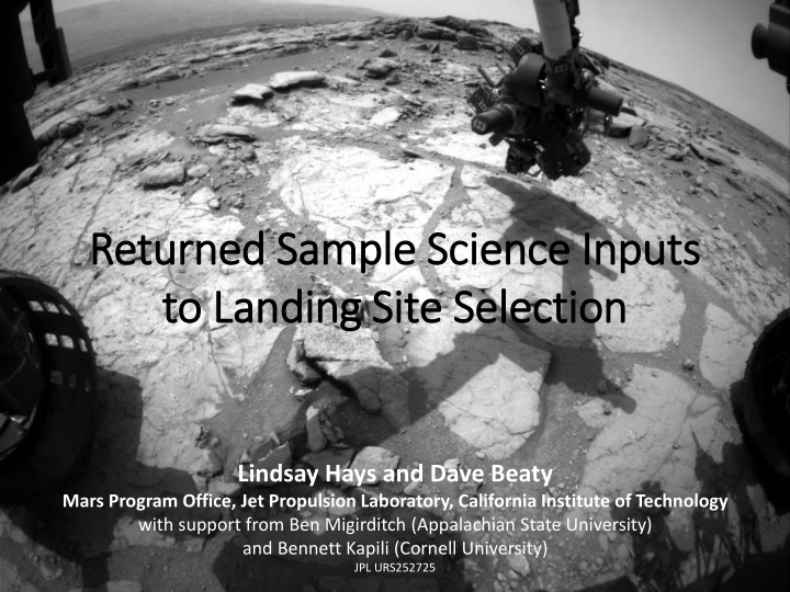 returned sample science inputs returned sample