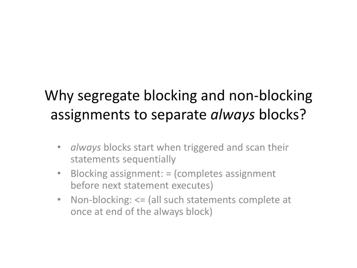 why segregate blocking and non blocking