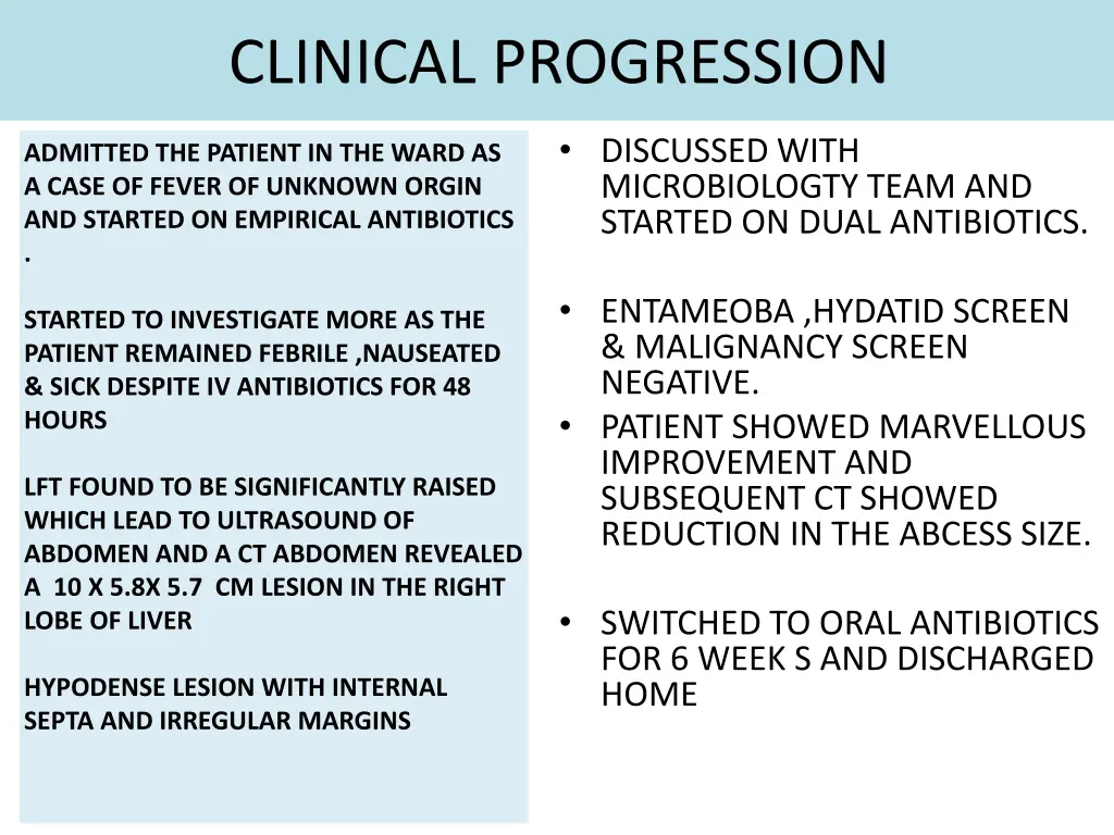 clinical progression