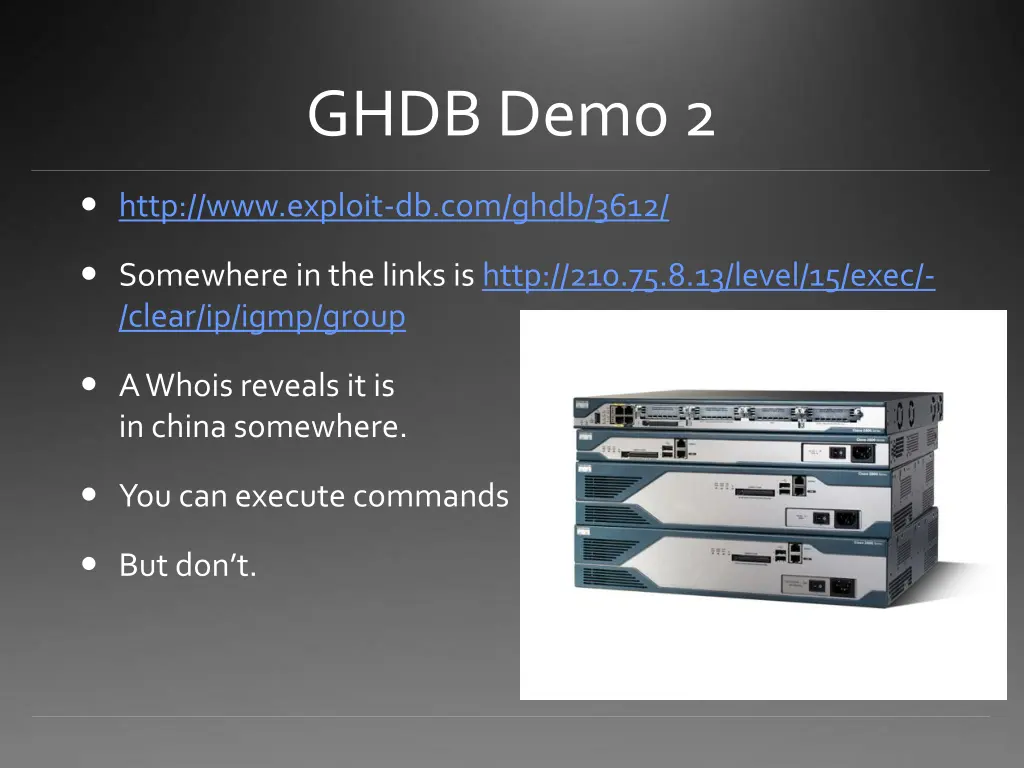 ghdb demo 2