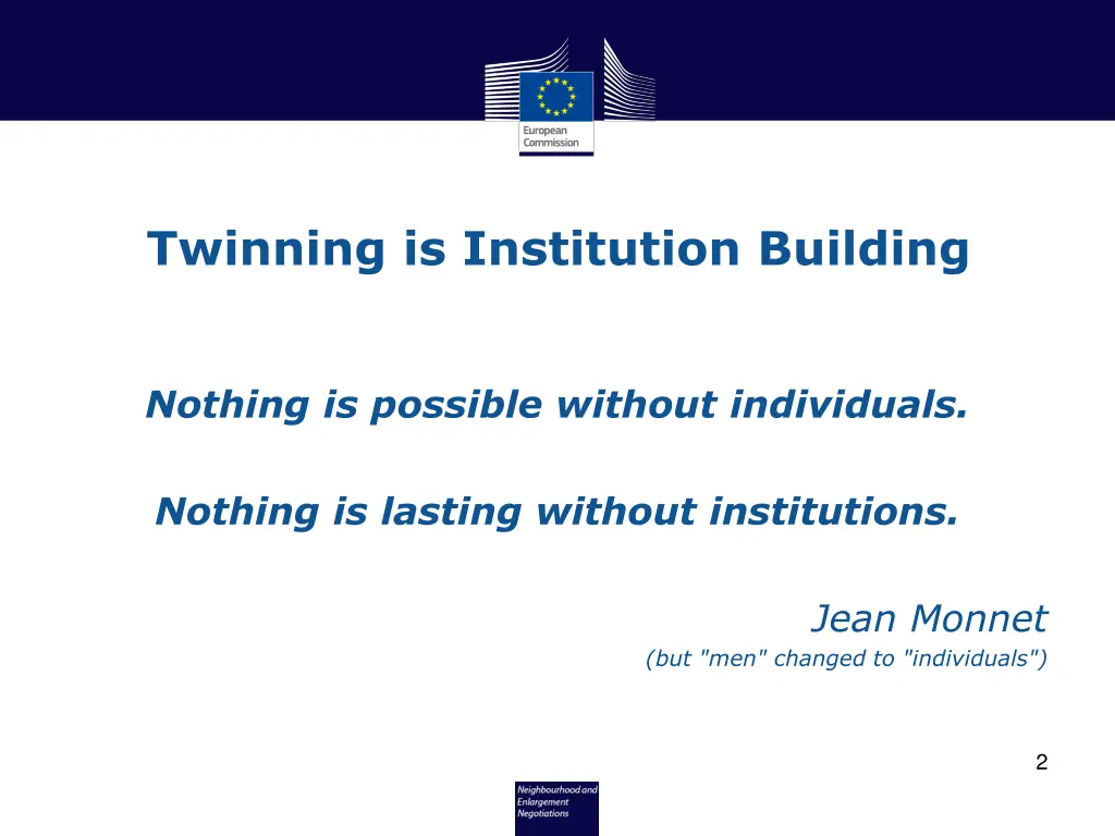 twinning is institution building