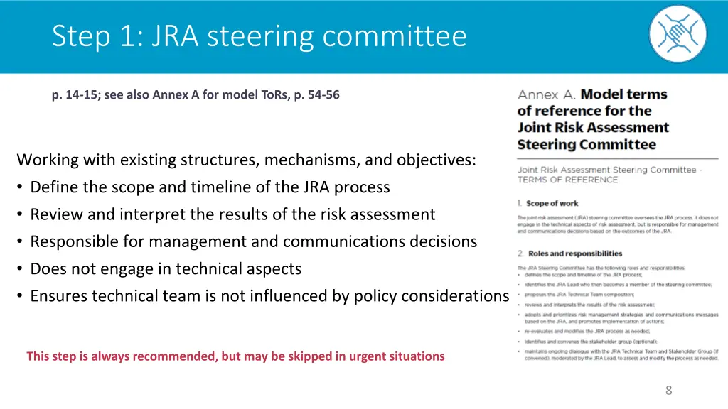 step 1 jra steering committee