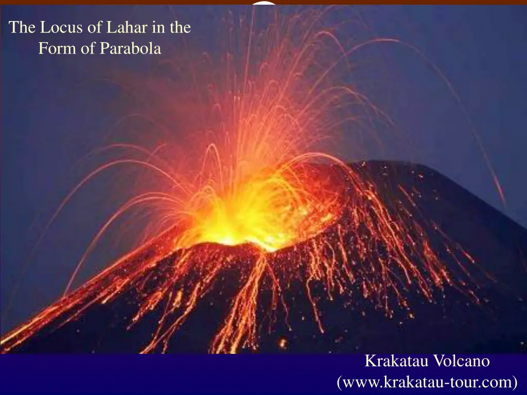 the locus of lahar in the form of parabola