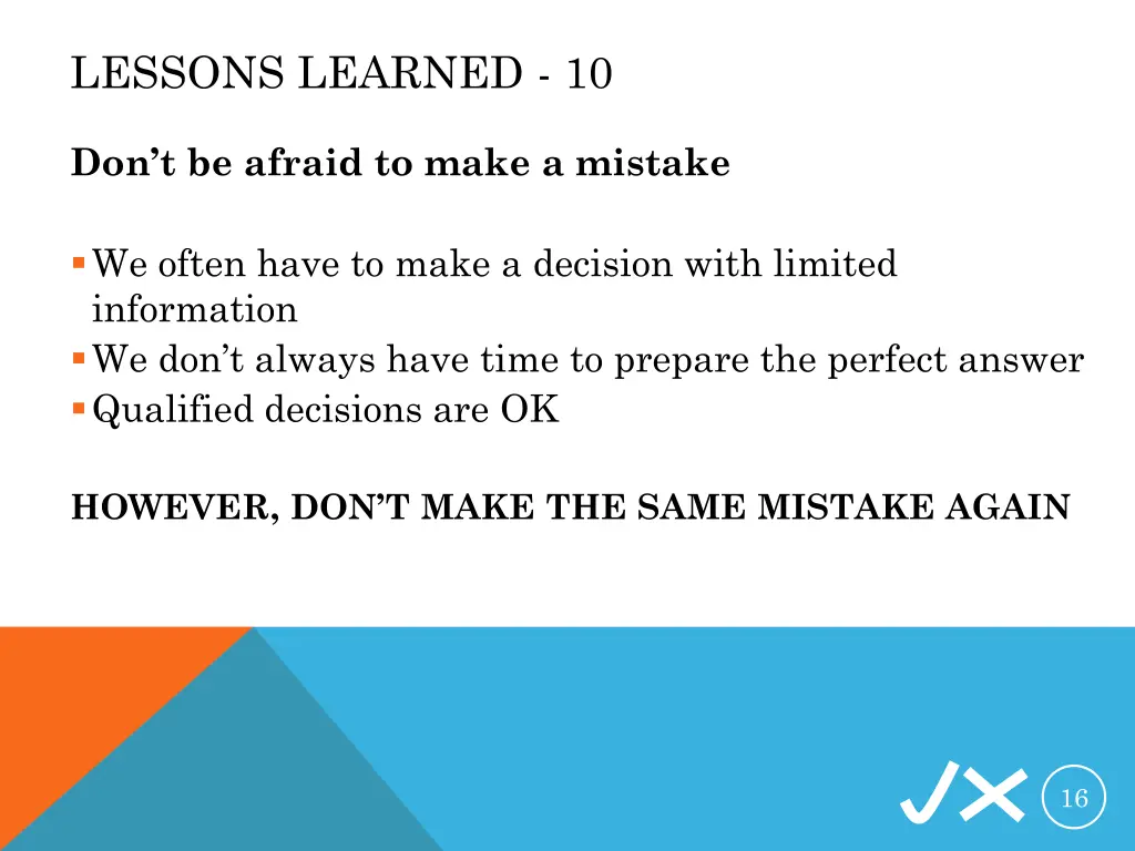 lessons learned 10