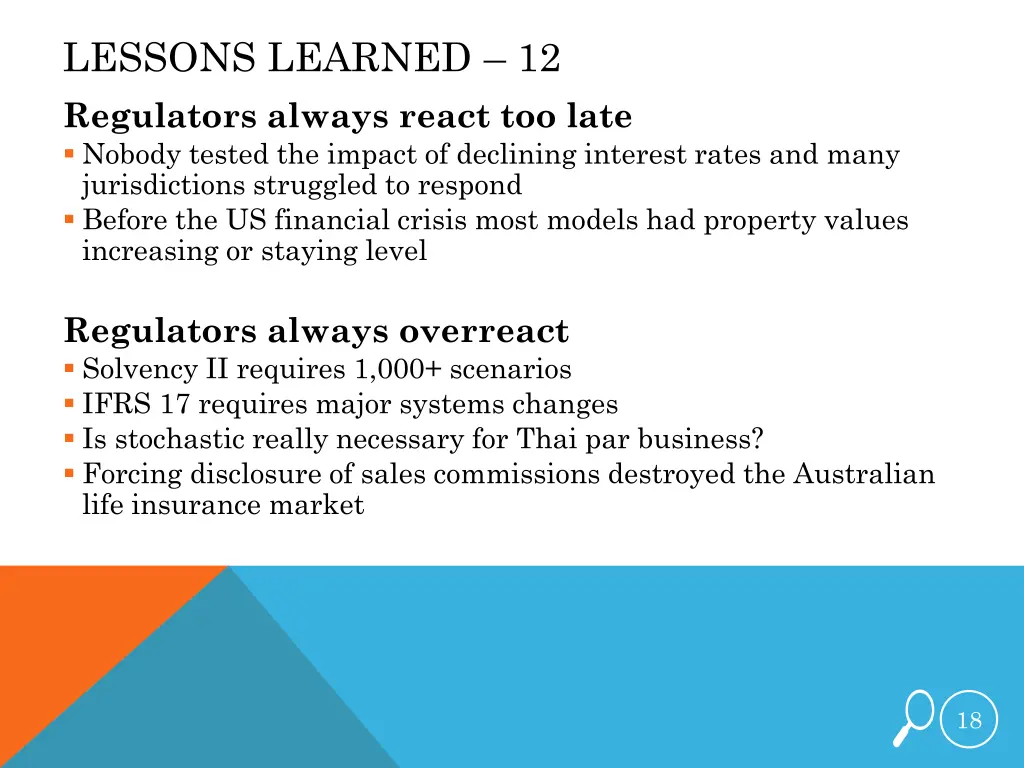 lessons learned 12 regulators always react