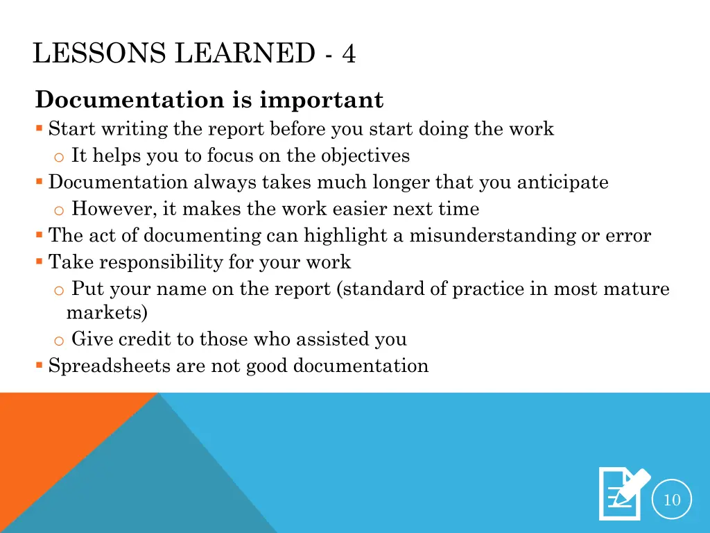 lessons learned 4