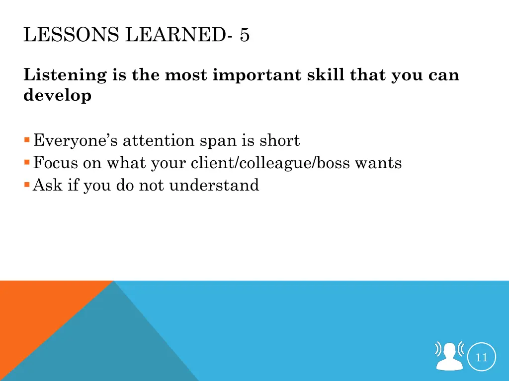 lessons learned 5