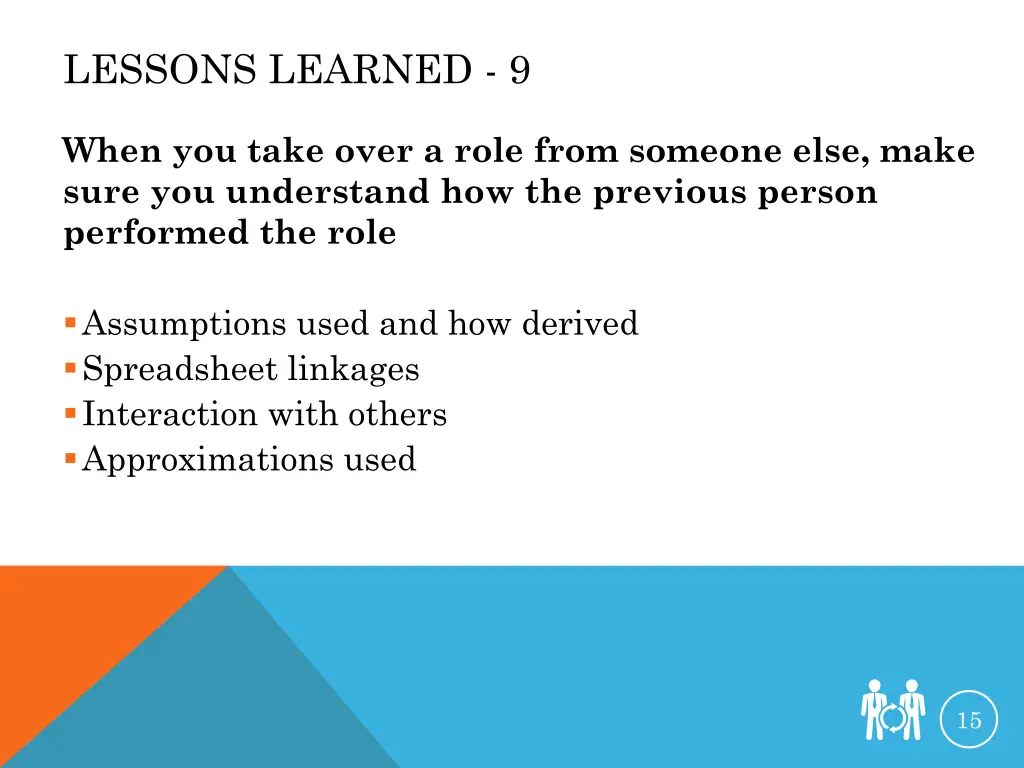 lessons learned 9