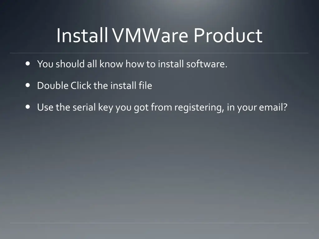 install vmware product