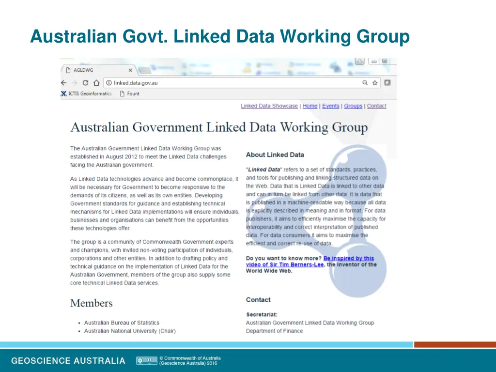 australian govt linked data working group